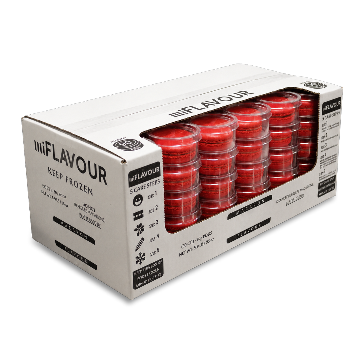 Red Velvet Macarons - Grab Box (90ct)