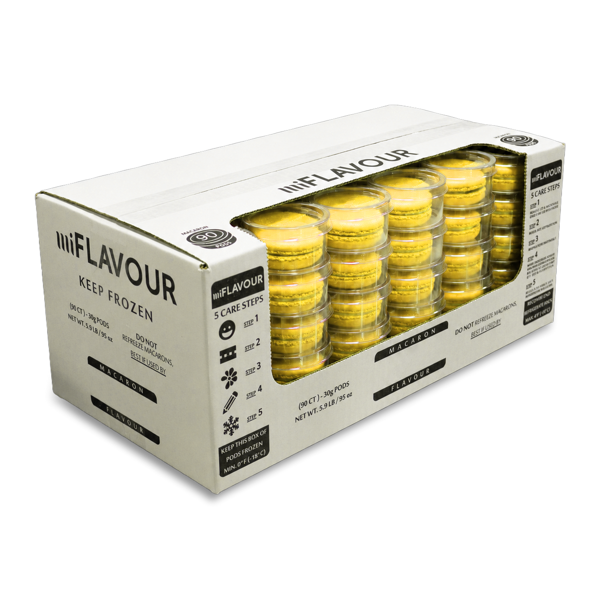 Smooth Lemon Macarons - Grab Box (90ct)