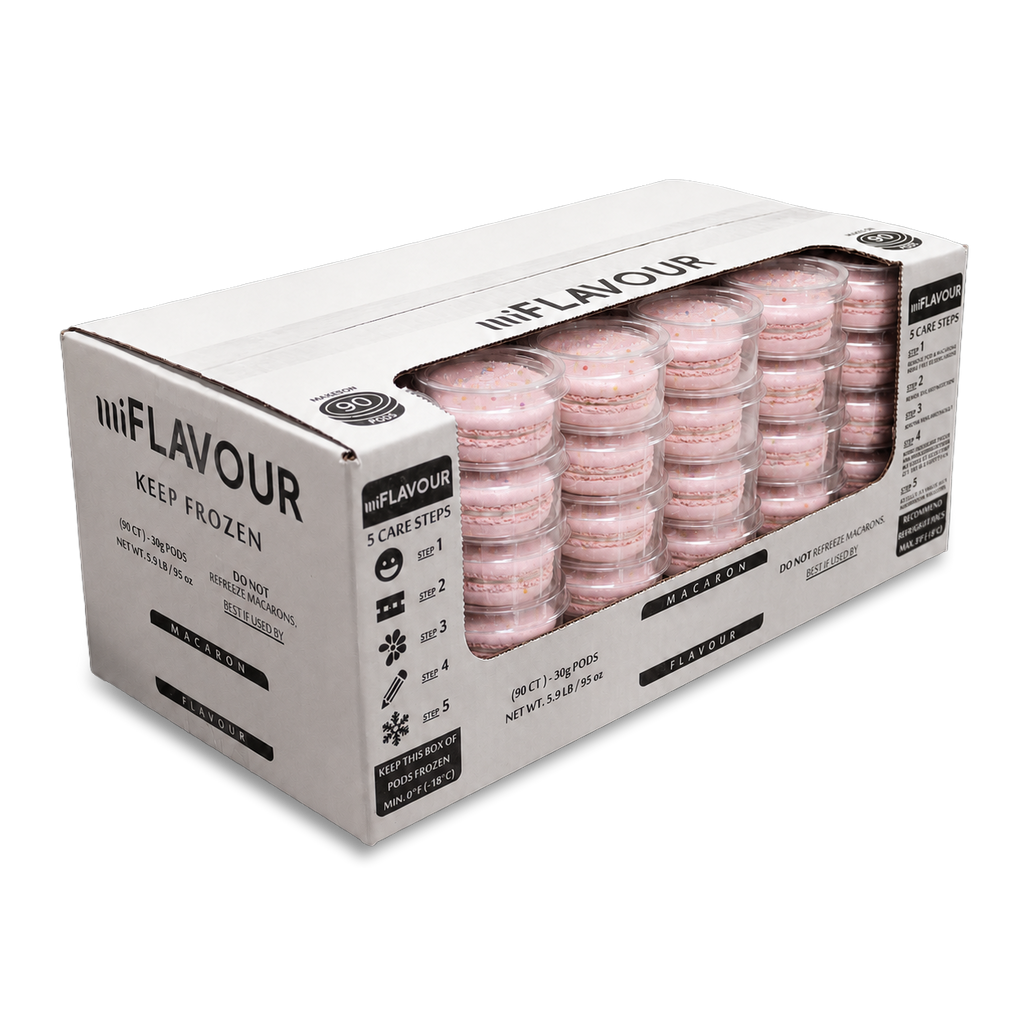 Raspberry Cotton Candy Macarons - Half & Half Grab Box (45ct)
