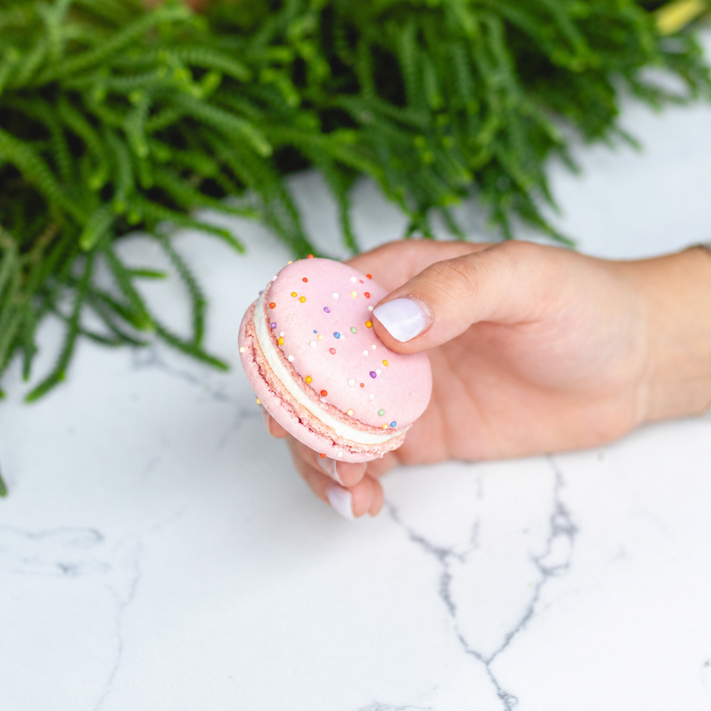 Raspberry Cotton Candy Macarons - Case (54ct)
